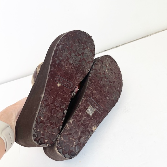 COACH brown wedge sandals sz. 9 - Picture 4 of 4